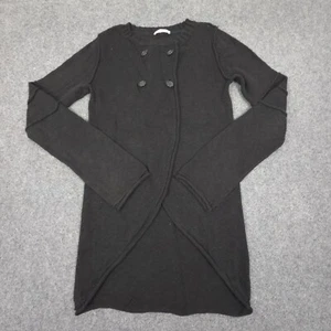 James Perse Cardigan Womens 2 Black Knit Wool Long Sleeve Winter Warm Size 2 - Picture 1 of 9