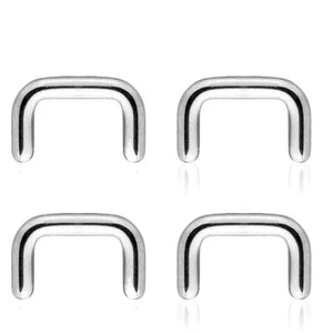 4 Pc 10 12 14 0r 16G 316L Surgical Steel Nose Septum Retainer 1/4" (6mm) Length - Picture 1 of 1