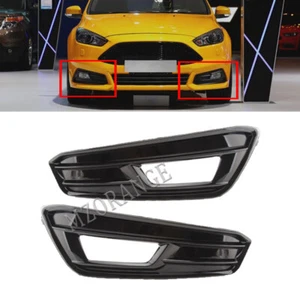Left + Right Black Front Fog Light Lamp Cover For Ford Focus MK3 ST RS 2014-2020 - Picture 1 of 11