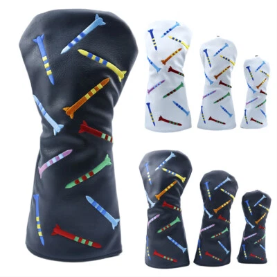 Premium White Golf Club Headcovers Driver Fairway Wood Cover Head Covers Set - Image 1 of 4