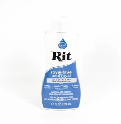 Tinte líquido para todo uso Rit color tela 8 fl oz - AZUL REAL Foto 1 de 4