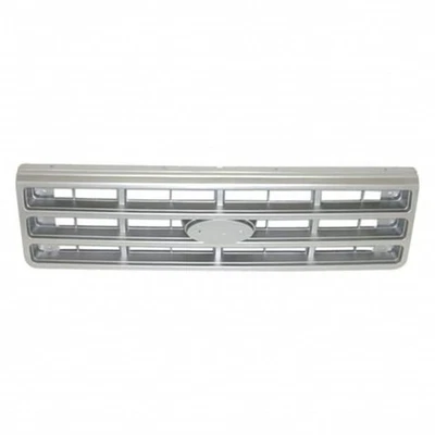 For Ford F Super Duty Grille 1989-1991 Painted Silver Shell and Insert Plastic - Image 1 of 4