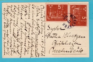 SVEZIA PPC 1924 Mosseberg con francobolli UPU - Foto 1 di 2