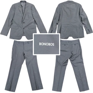 Bonobos Jetsetter Stretch Wool 2 Piece Suit Mens 42R 36x31, Grey Check Plaid - Picture 1 of 23