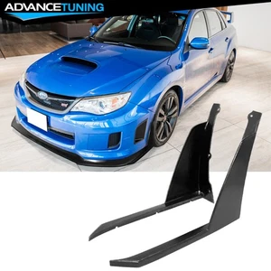 Fits 11-14 Subaru WRX STI Front Bumper Splitters Winglets Ikon V6 Style PU 2PCS - Picture 1 of 7