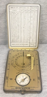 Antique Ansonia Sunwatch Pocket Compass & Sundial Estate Fresh C. 1925 P/R - Image 1 of 4