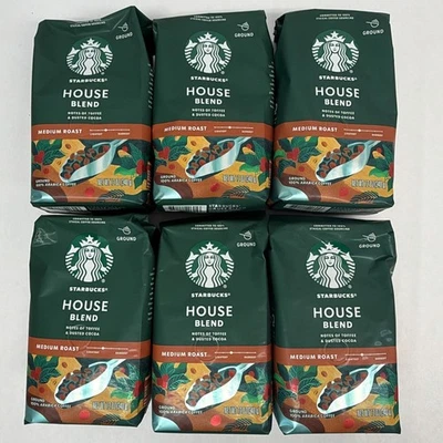 Starbucks House Blend café molido tostado medio 12 oz 6 bolsas BB12/22/25 Foto 1 de 2