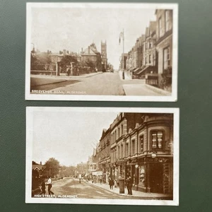 Postkarten 1. Weltkrieg x 2, Aldershot, Grosvenor Road & High Street, Menschen, Lot A18 - Bild 1 von 5