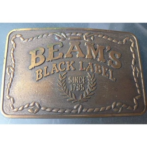 **Beam's Black Label** Hebilla de cinturón de whisky coleccionable desde 1795 Booze de colección - Imagen 1 de 2