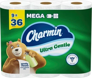 Charmin Carta Igienica Ultra Delicata, 9 Mega Rotoli, 231 Fogli (Confezione da 9), Bianco - Foto 1 di 9