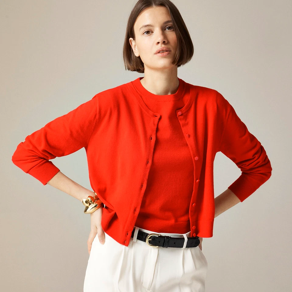 出售! J.CREW Featherweight 羊绒开衫 - 免费送货 - 免费进口税 — 第 1/1 张图片