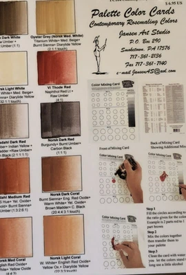 Jansen Art Studio Laminated Palette Color Card: Contemporary Rosemaling Colors - Image 1 of 3