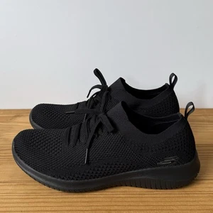 Zapatillas deportivas Skechers talla 7 negras refrigeradas por aire espuma viscoelástica negras Ultra Flex - Imagen 1 de 11