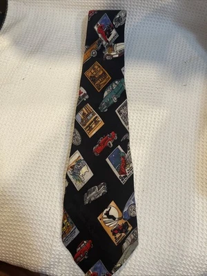 1995 Nicole Miller 100% Silk Men's  Vintage Mercedes Benz Car Tie- Novelty, Used - Image 1 of 4