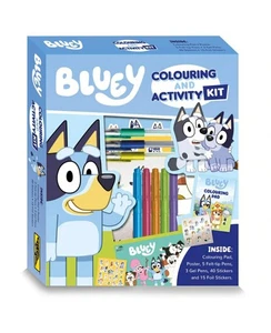 Bluey Colouring & Activity Kit Book Stickers & Colour Felt Tip Gel Pens Gift Set - Picture 1 of 3
