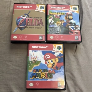 3 N64 Bit Box Cases with Covers High Quality Clam Shell - Picture 1 of 8