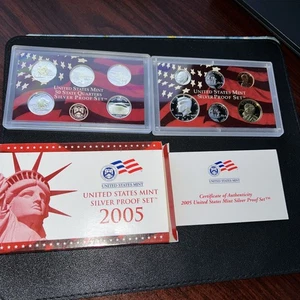 2005 US Mint SILVER PROOF 11-Coin Set w/ State Quarters COA San Francisco Mint - Picture 1 of 5