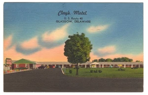 Postal Clay's Motel US Route 40 Glasgow Delaware de James E Hess - Imagen 1 de 2