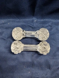 Unübertroffenes Paar Imperial Glasschliff Kristall Hantel einzelne Messerauflagen - Bild 1 von 8