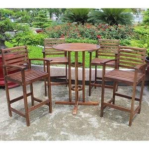 Highland 5-Piece Bar-Height Dining Set Brown 5-Piece Sets - Picture 1 of 3