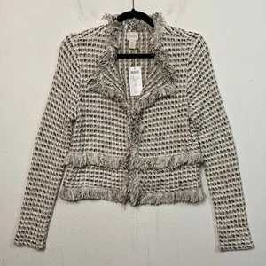 Cardigan donna Chico’s Ara strutturato frange maglione aperto davanti taglia small - Foto 1 di 11