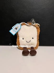 AUTHENTIC‼️NWT Jellycat AMUSEABLE TOAST BAG CHARM Keychain - Retired! - Picture 1 of 6