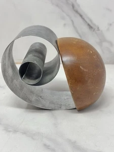 Sujetalibros de madera y metal Revere ART DECO diseñado por Fred Farr Coil - Imagen 1 de 7