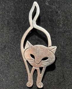 Coole Katzenbrosche…Sterling…Mexiko…925”…3,25” x 1,375”…Art Deco..SOFORTKAUF! - Bild 1 von 6