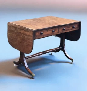 Regency Sofa Table, Cuban Mahogany With Inlay. Double Sided For Central Use. - Picture 1 of 13