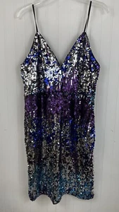 Moda Nova Para Mujer Mini Vestido con Lentejuelas Ombre Correa de Espagueti Bodycon 1X - Imagen 1 de 11