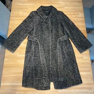 Hobbs London Coat, black & white, alpaca & wool blend, tweed like, size 12, used - Picture 1 of 19