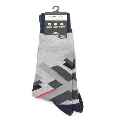 Alfani Mens Gray Knit Abstract Fashion Dress Socks 10-13 - Image 1 of 4