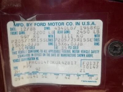 Used Front Left Door Window Regulator Front fits: 1989 Ford Bronco ii electric F — 第 1/4 张图片