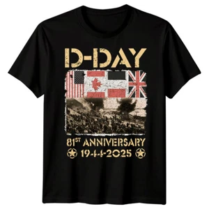 Family Flags D-Day T-Shirt Tee 1944 World War II Normandy Military History 1#DD - Bild 1 von 19