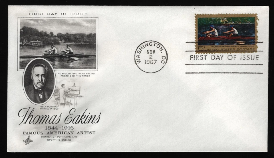 #1335 5c Thomas Eakins, Art Craft-Addressed FDC **ANY 5=FREE SHIPPING** - Image 1 of 1