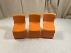 Mattel Barbie 3  VTG S Shaped Chairs Orange 7825-0050 Modern Furniture 1973