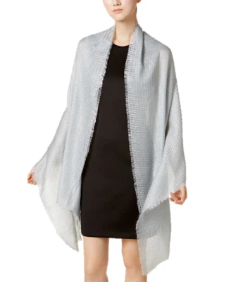 Calvin Klein Women's Waffle-Knit Evening Wrap in Heather Mid Grey, Retail $44.00 - Image 1 of 4