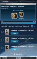 Star Wars Card Trader COTM Character of the Month Kylo Ren 5 Card Set (No award)
