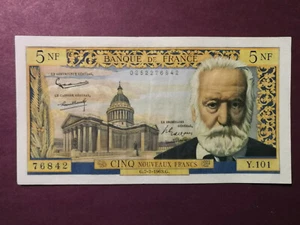 Billet 5 Fr NF VICTOR HUGO du 7-2-1963 Fay 56/13 Alph. Y.101 SUP / XF !! - Imagen 1 de 2