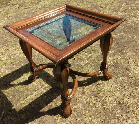 Wooden Indonesian Accent Table Cover