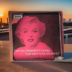RARE VINTAGE Wooden Lacquer Marilyn Monroe Pink Barbie Core Hanging Picture - Picture 1 of 6