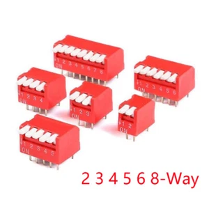 Interruptor de palanca DIP DIL de alta calidad rojo 2/3/4/5-8 bits paso de posición 2,54 mm - Imagen 1 de 5