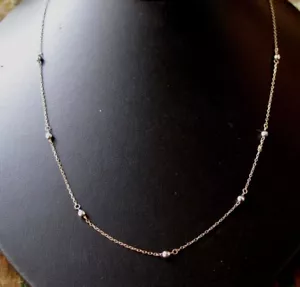 CADENA DELICADA ORO AMARILLO 14K CON CUENTAS BOLAS FACETADAS ORO BLANCO 14K - Imagen 1 de 4