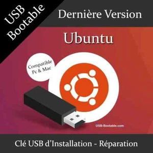 Clé USB Bootable Ubuntu + Guide d'utilisation - Photo 1/1