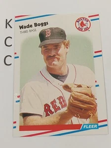 1988 Fleer Baseball Card #345 Wade Boggs Boston Red Sox - Imagen 1 de 2