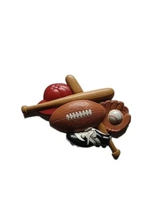 Baseball Themed VINTAGE Wall Art Sports Football Plaque Home Interior & Gift - Picture 1 of 1