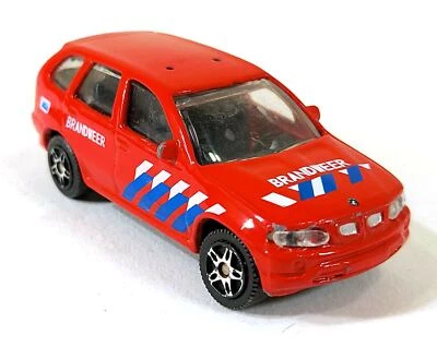 Joy Città BMW X5 Brandweer Fuoco Brigade Rosso 1:72 Vintage Giocattolo Car - Immagine 1 di 3