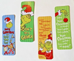 Dr. Seuss NEW GRINCH Bookmarks Set of 4 - Imagen 1 de 6