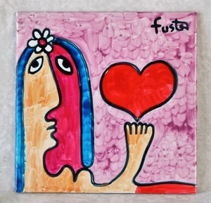 José Rodríguez Fuster Pintura Original Azulejo Artista Cerámico Cubano Firmado 8 x 8 - Imagen 1 de 11