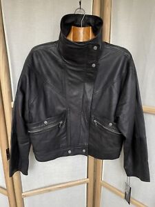 Bagatelle NYC Stand up collar leather jacket L/ New